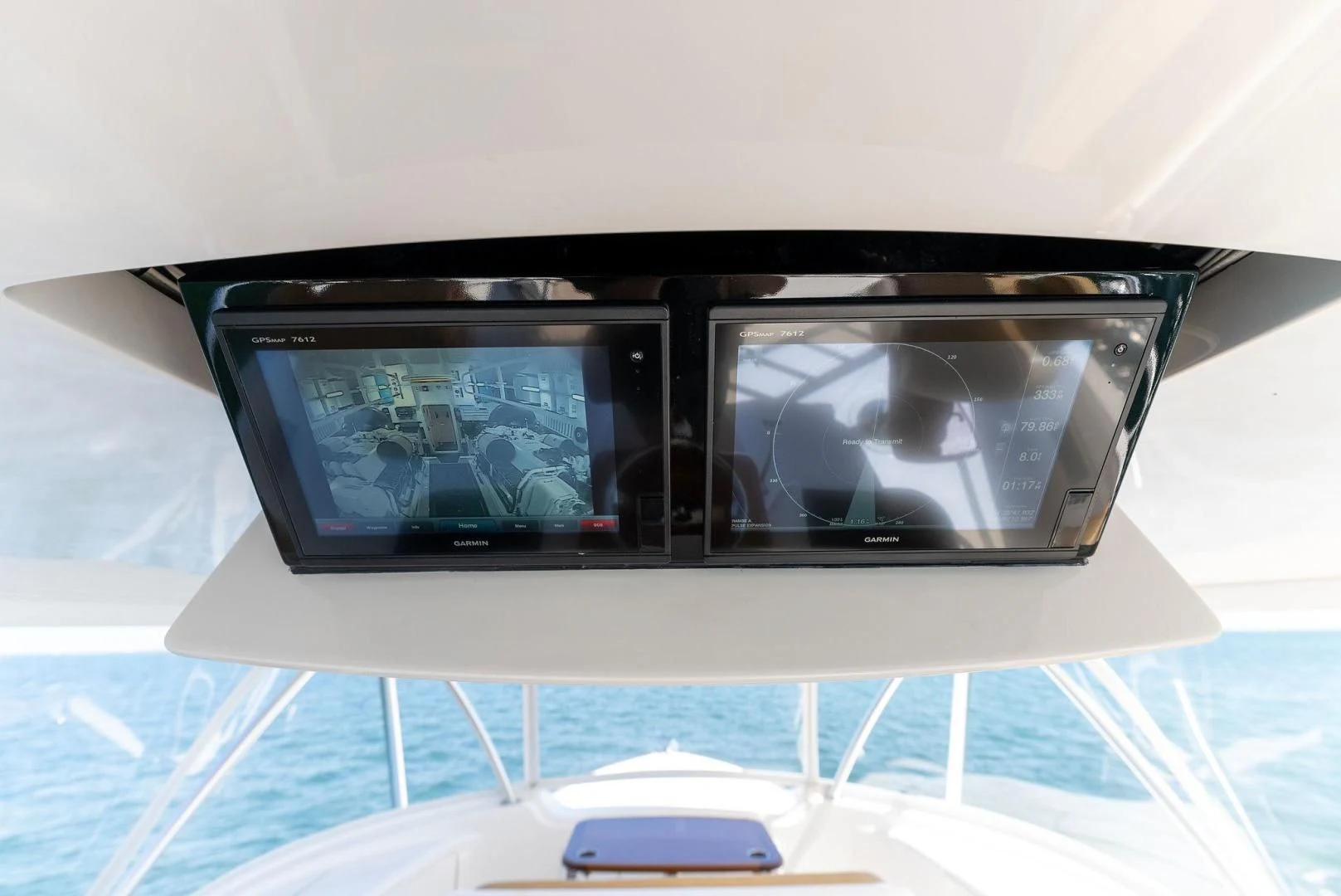 a close-up of a television aboard THE PROVIDER Yacht for Sale