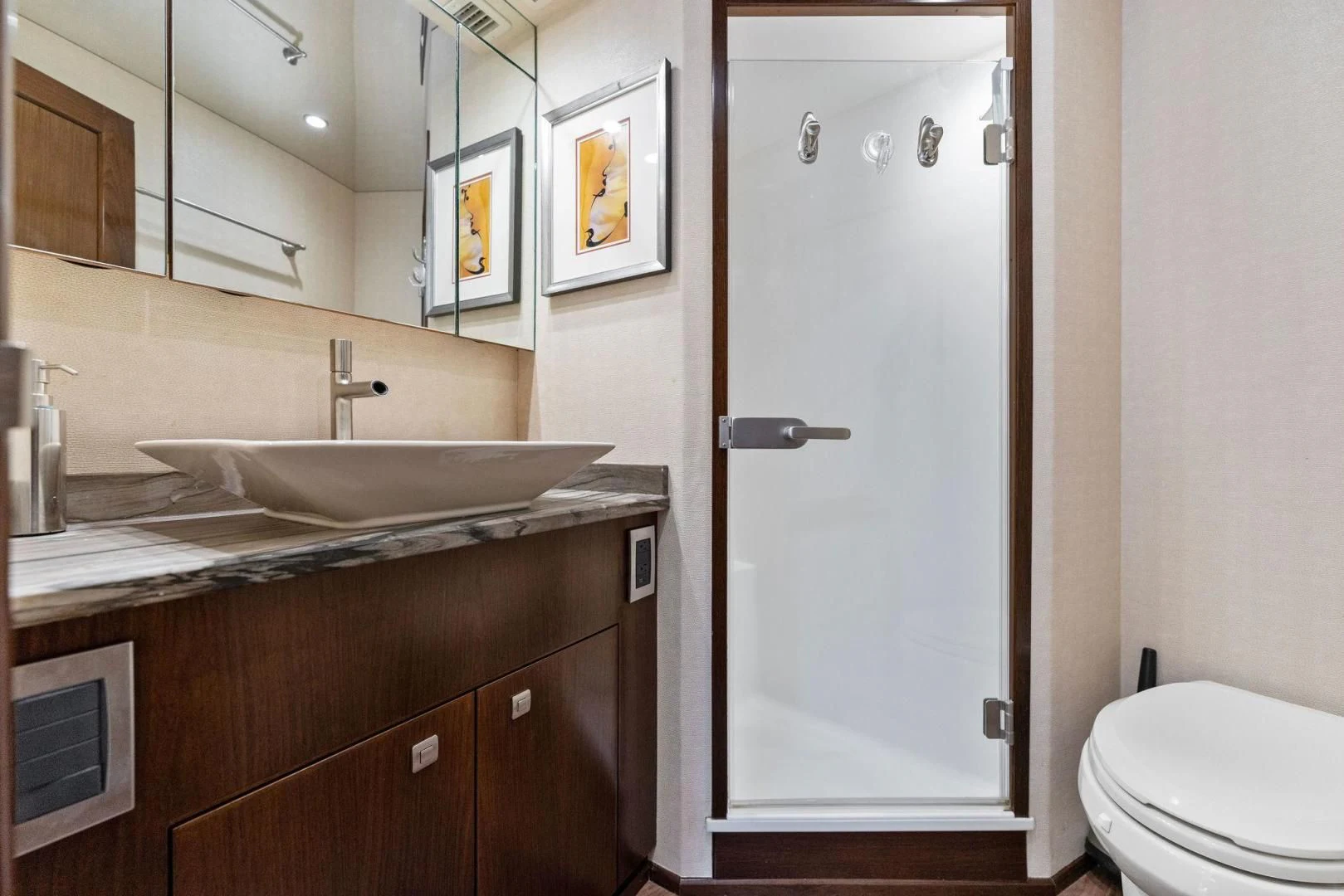 a bathroom with a sink and a toilet aboard THE PROVIDER Yacht for Sale