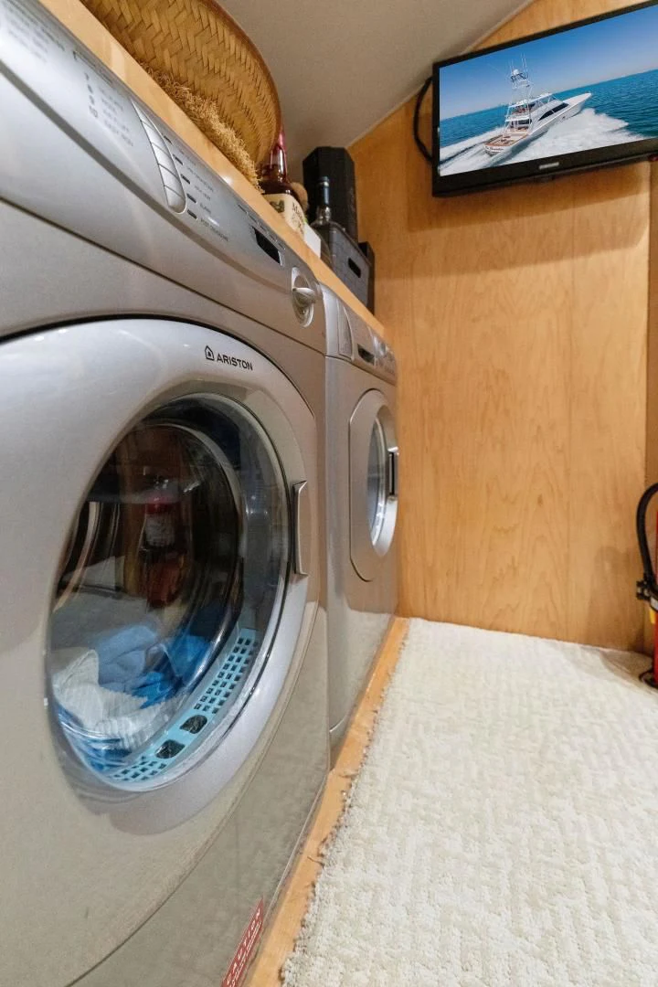 a washing machine in a room aboard THE PROVIDER Yacht for Sale