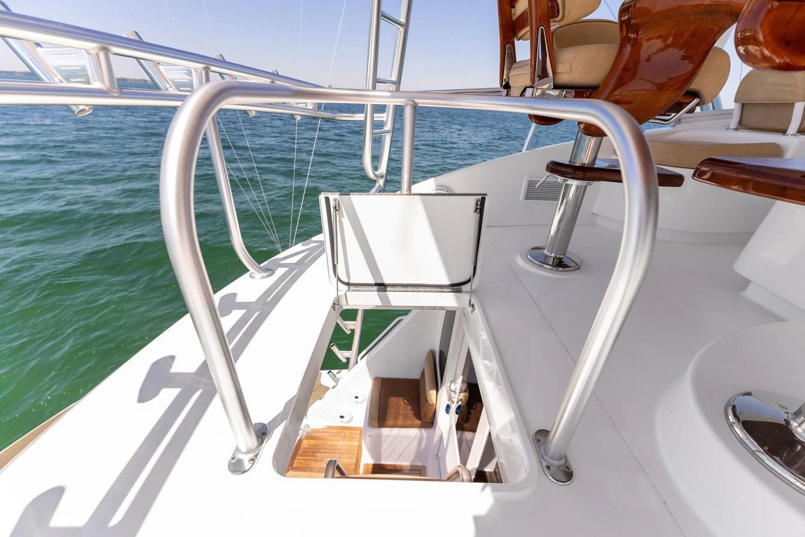 a chair on a boat aboard THE PROVIDER Yacht for Sale
