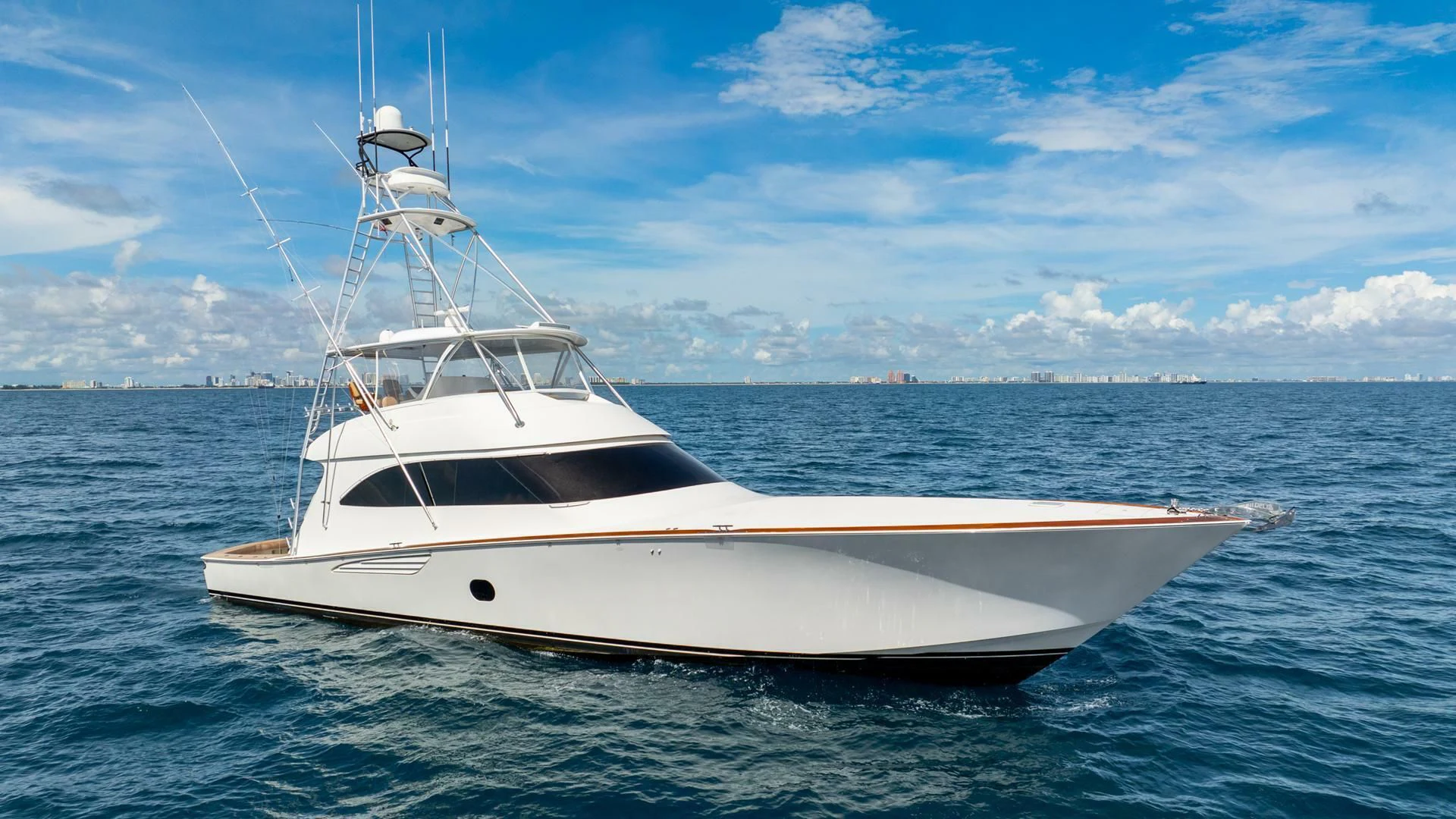 a white boat in the water aboard THE PROVIDER Yacht for Sale