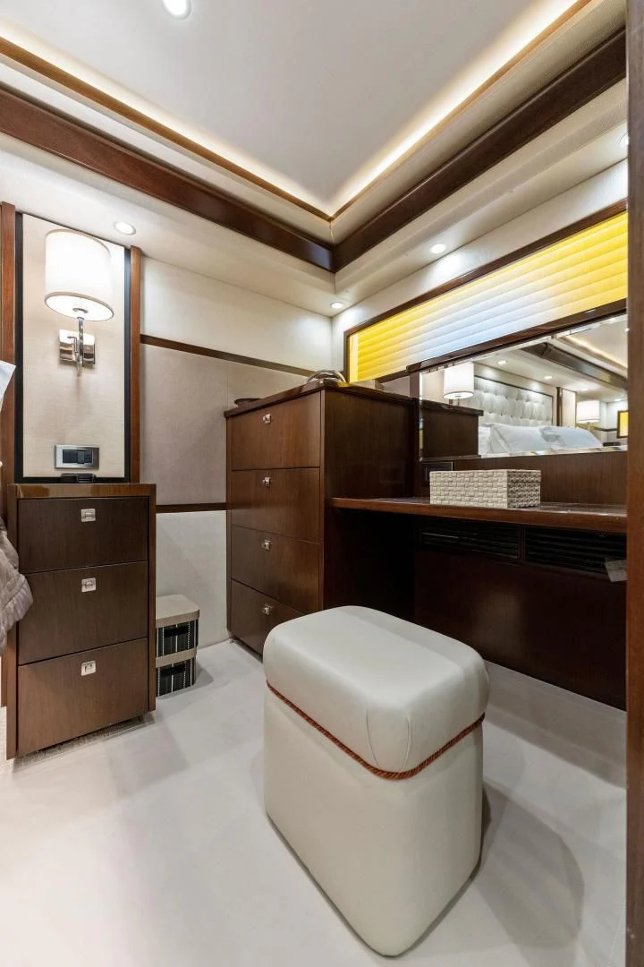 a room with a toilet and a dresser aboard THE PROVIDER Yacht for Sale