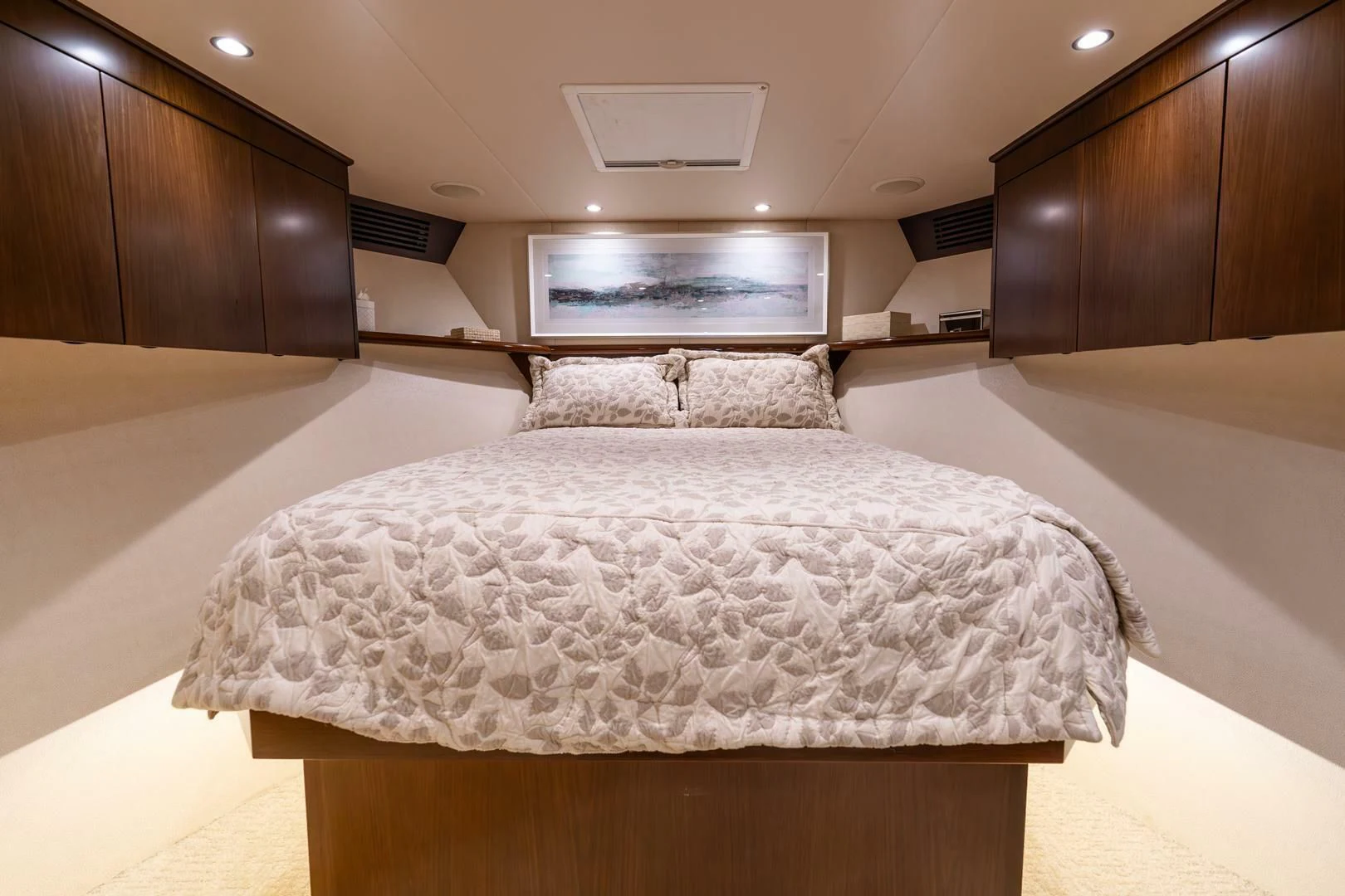 a bed in a room aboard THE PROVIDER Yacht for Sale