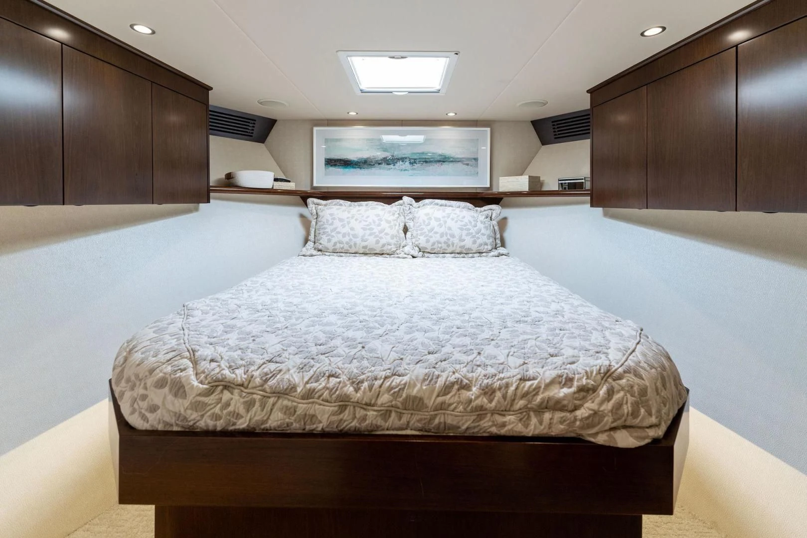 a bed in a room aboard THE PROVIDER Yacht for Sale