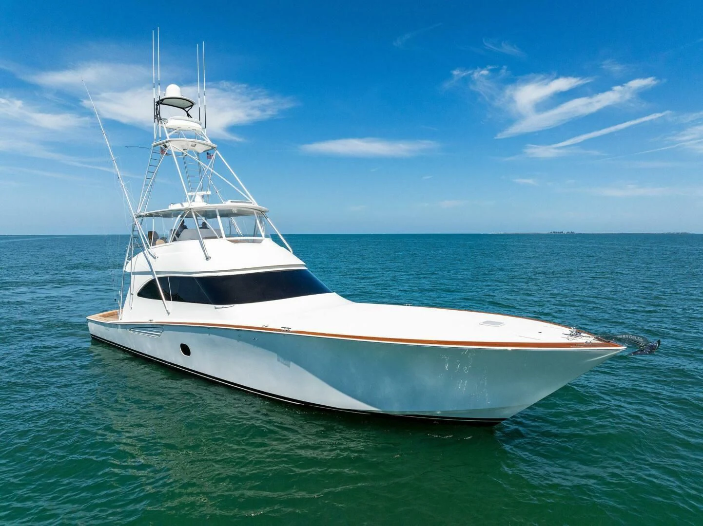 a white boat in the water aboard THE PROVIDER Yacht for Sale