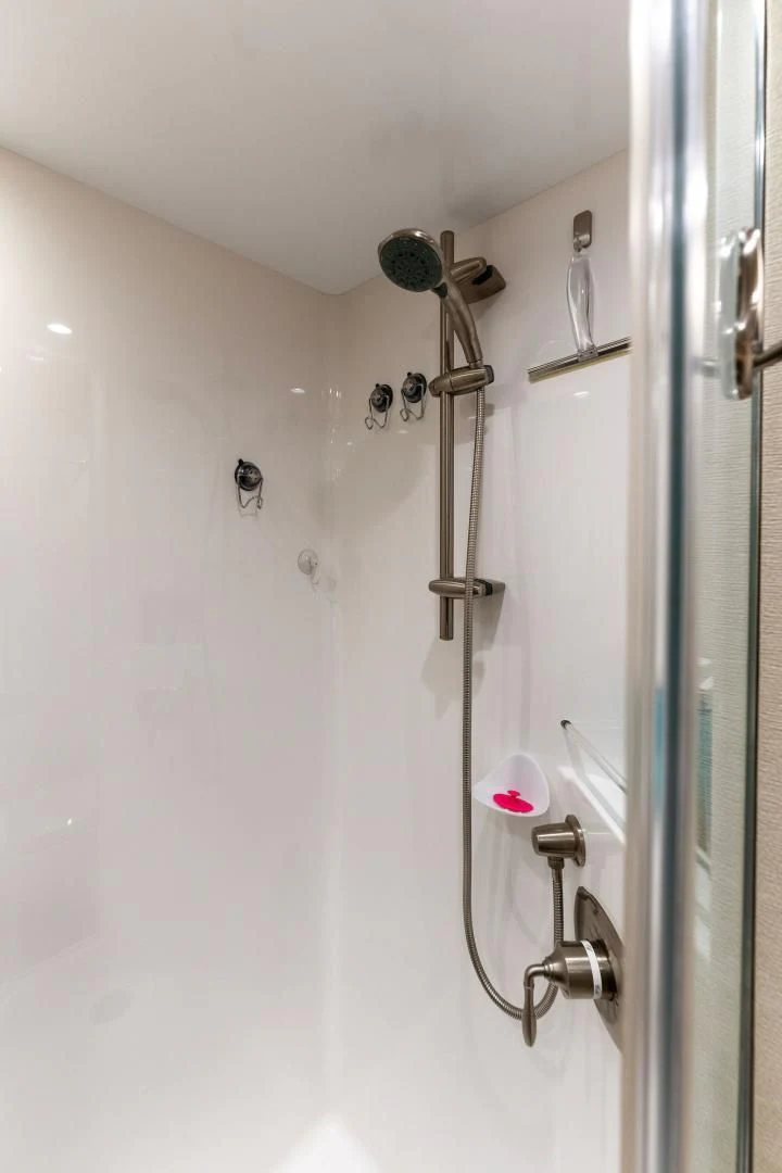 a shower with a pink sink aboard THE PROVIDER Yacht for Sale