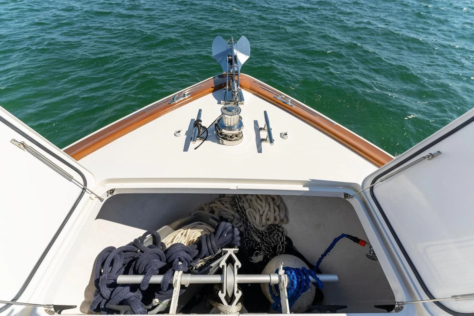 a boat with a saddle on the front aboard THE PROVIDER Yacht for Sale