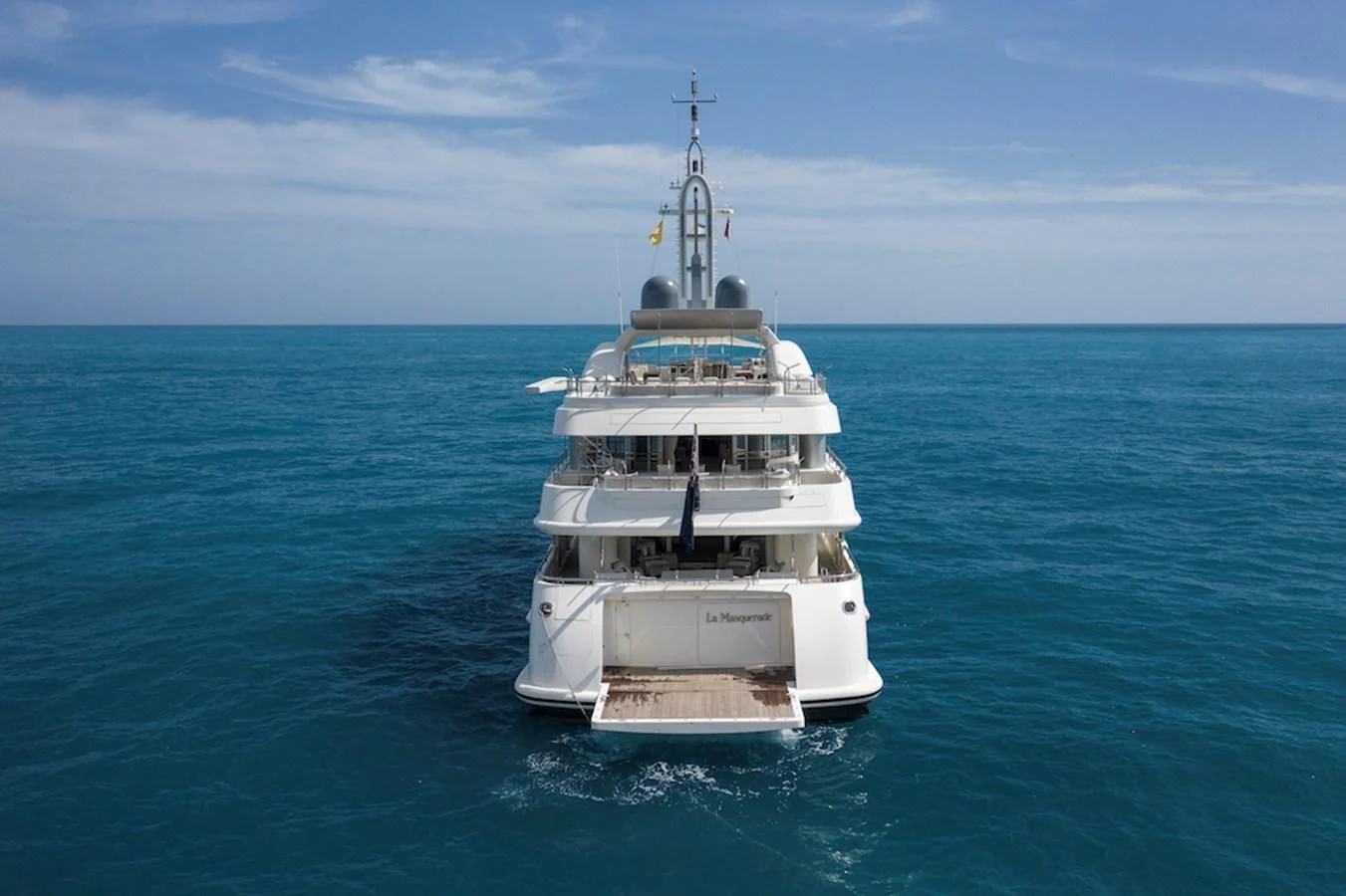 a white boat in the water aboard SAMIRA Yacht for Sale