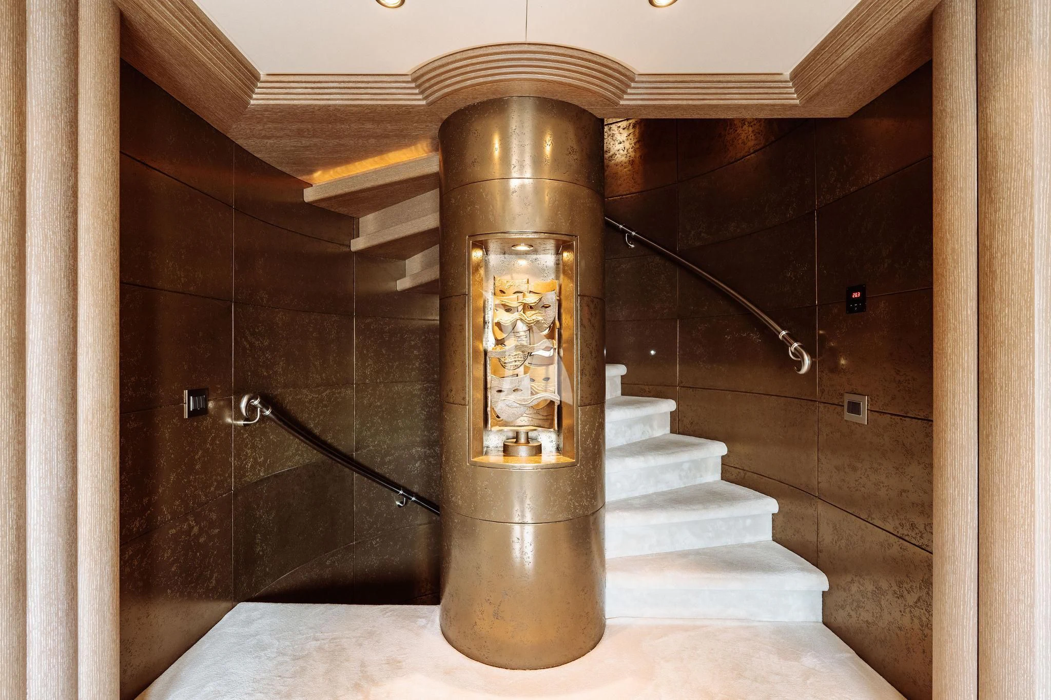 a statue in a room aboard SAMIRA Yacht for Sale