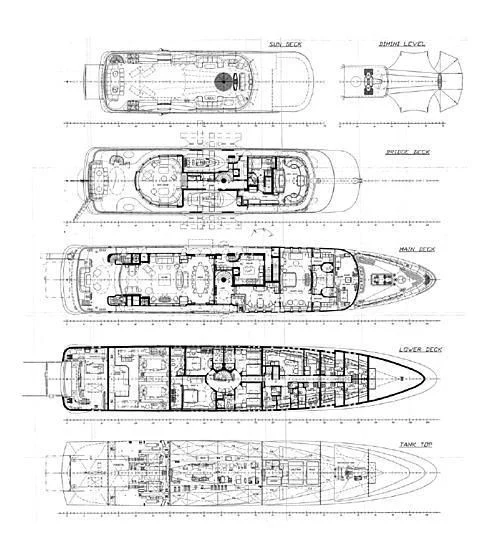 diagram, engineering drawing aboard SAMIRA Yacht for Sale