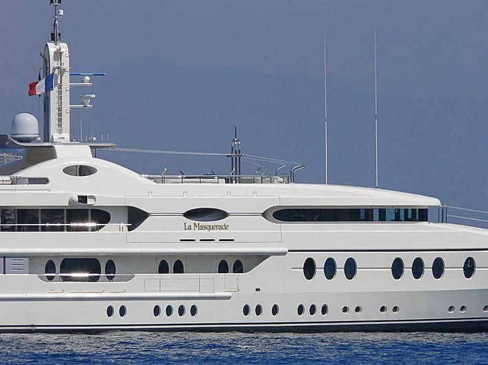 a large white yacht aboard SAMIRA Yacht for Sale