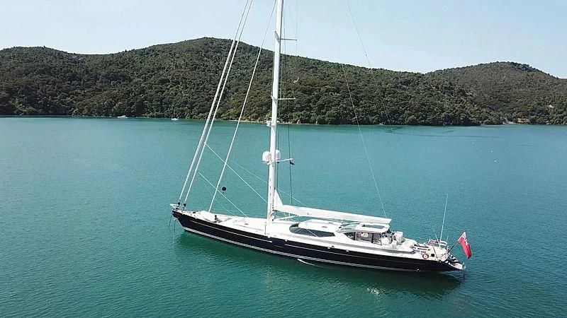 a boat sailing on the water aboard LA BELLE Yacht for Sale