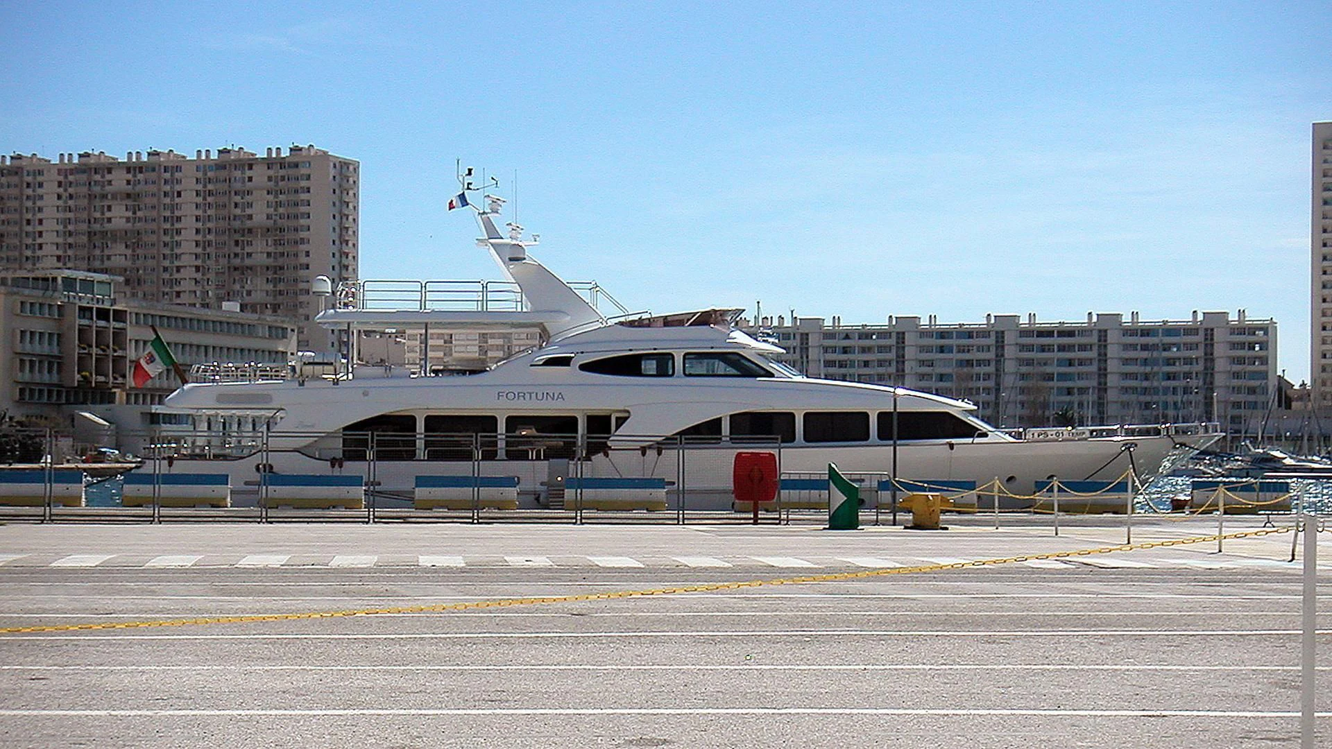 a large white airplane aboard KEIKI KAI Yacht for Sale
