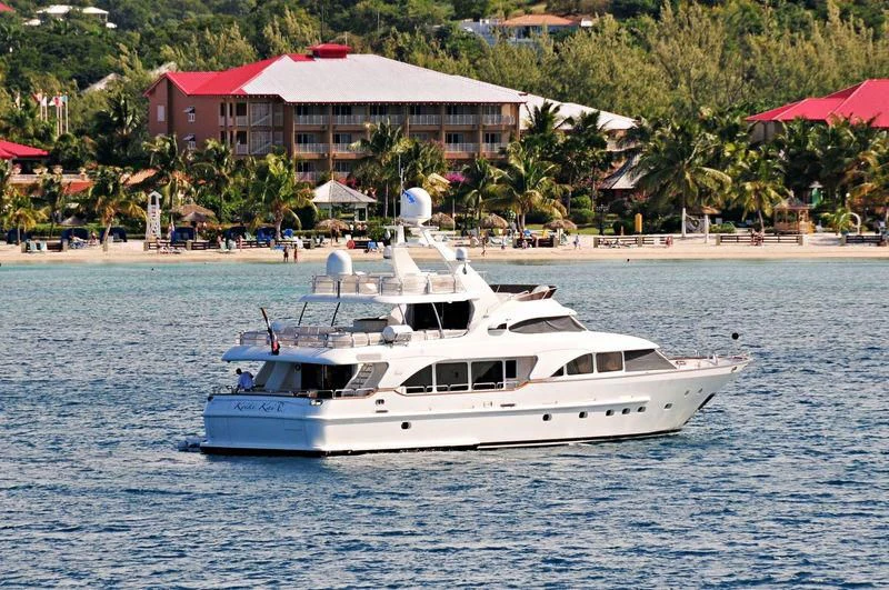 a white yacht on the water aboard KEIKI KAI Yacht for Sale