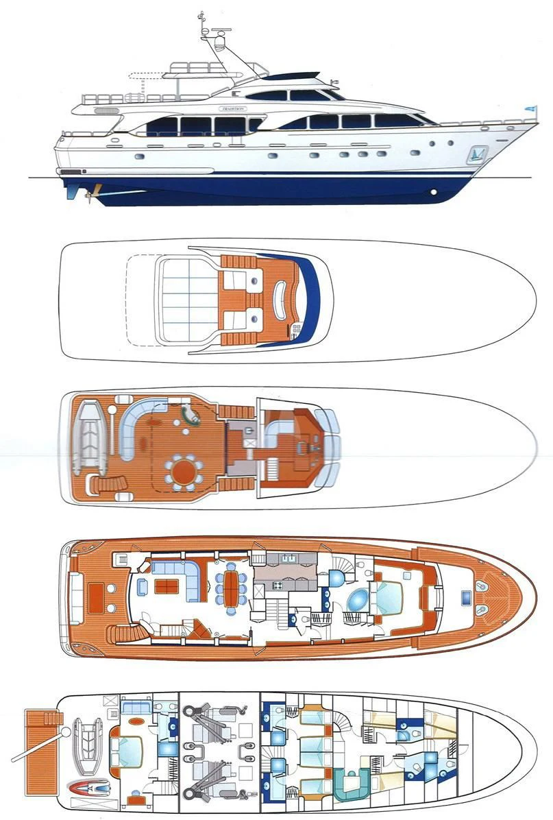 diagram aboard KEIKI KAI Yacht for Sale