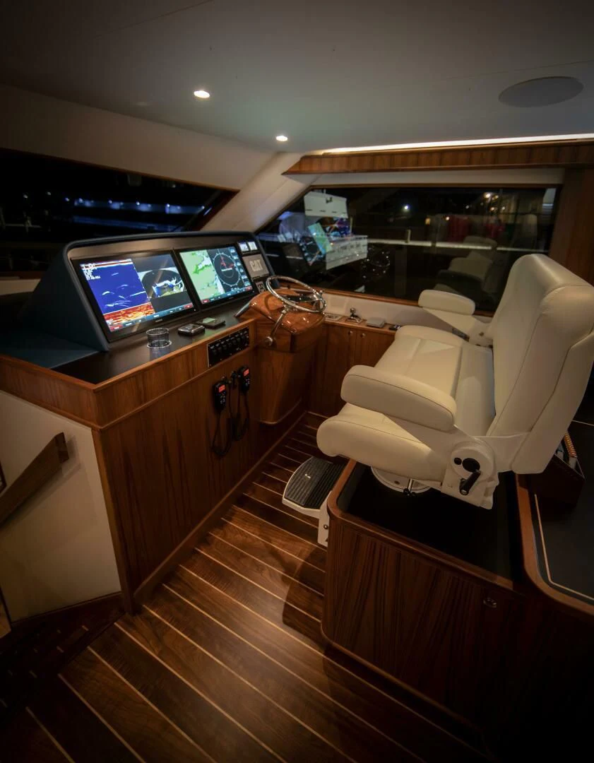 a room with a desk and computer aboard PRIVATEER Yacht for Sale