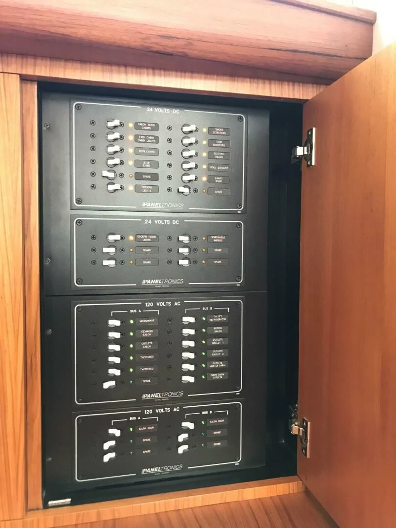 a black computer tower aboard PRIVATEER Yacht for Sale