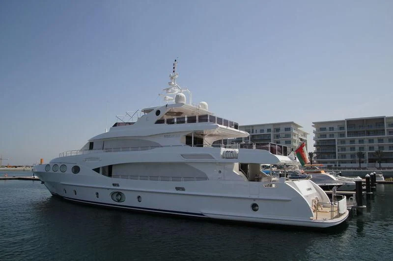 a large white ship aboard OCTOBER Yacht for Sale