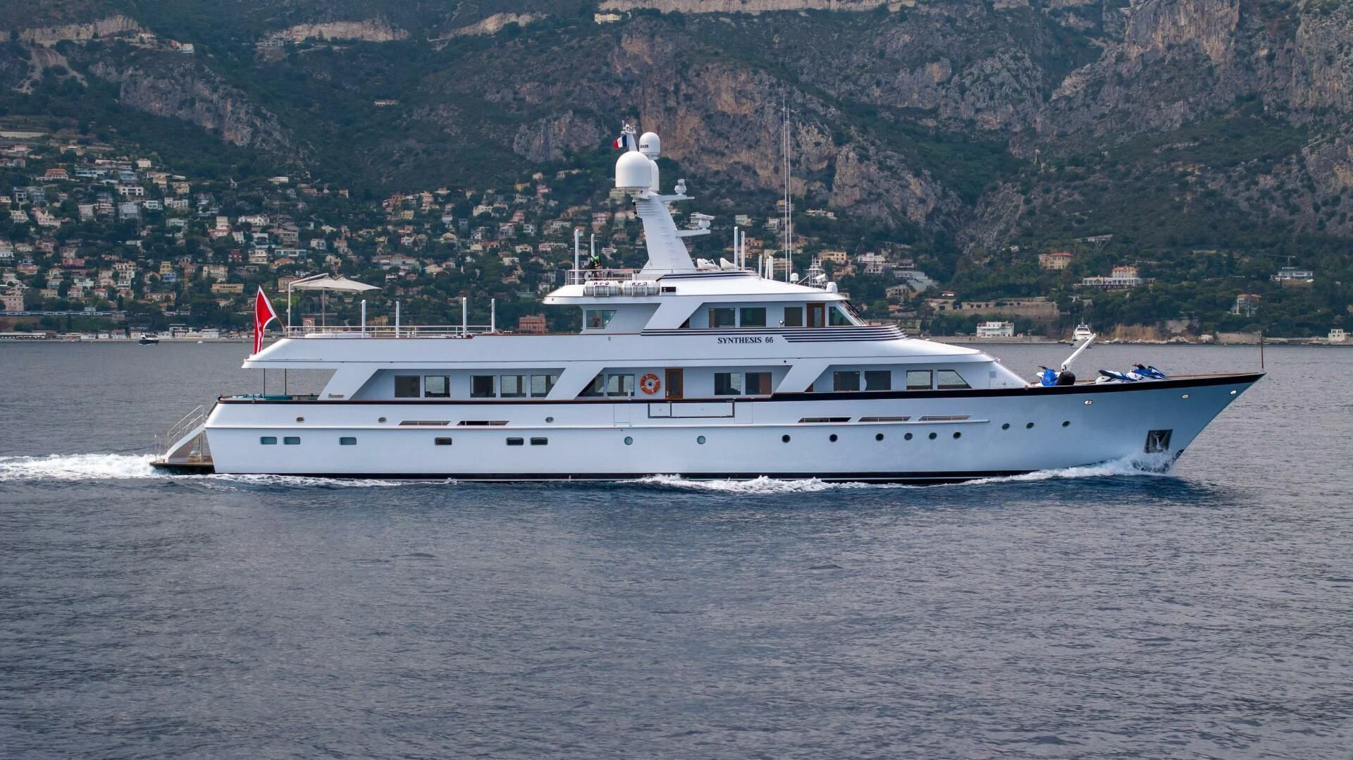 a boat on the water aboard SYNTHESIS 66 Yacht for Sale