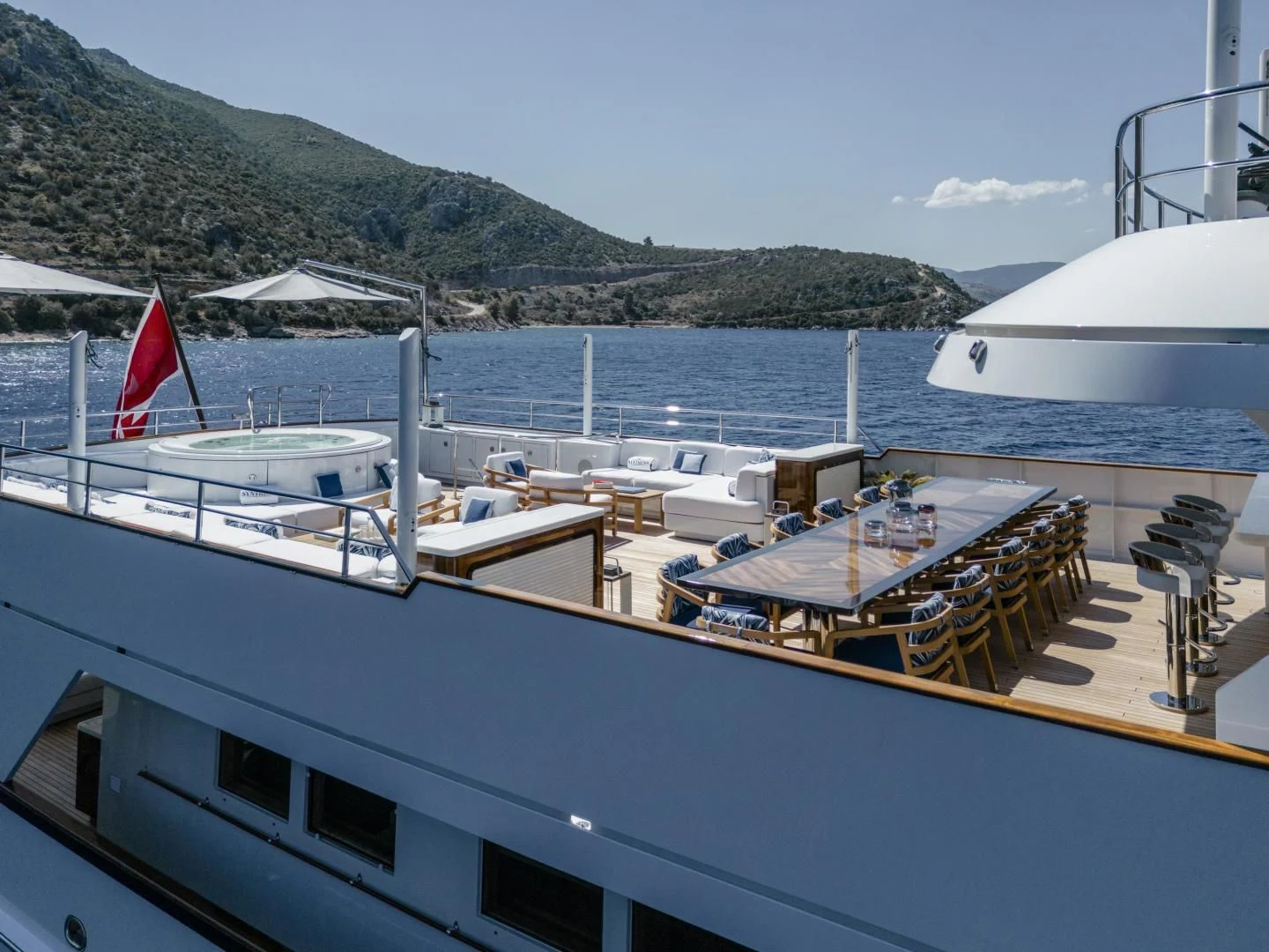 a boat on the water aboard SYNTHESIS 66 Yacht for Sale