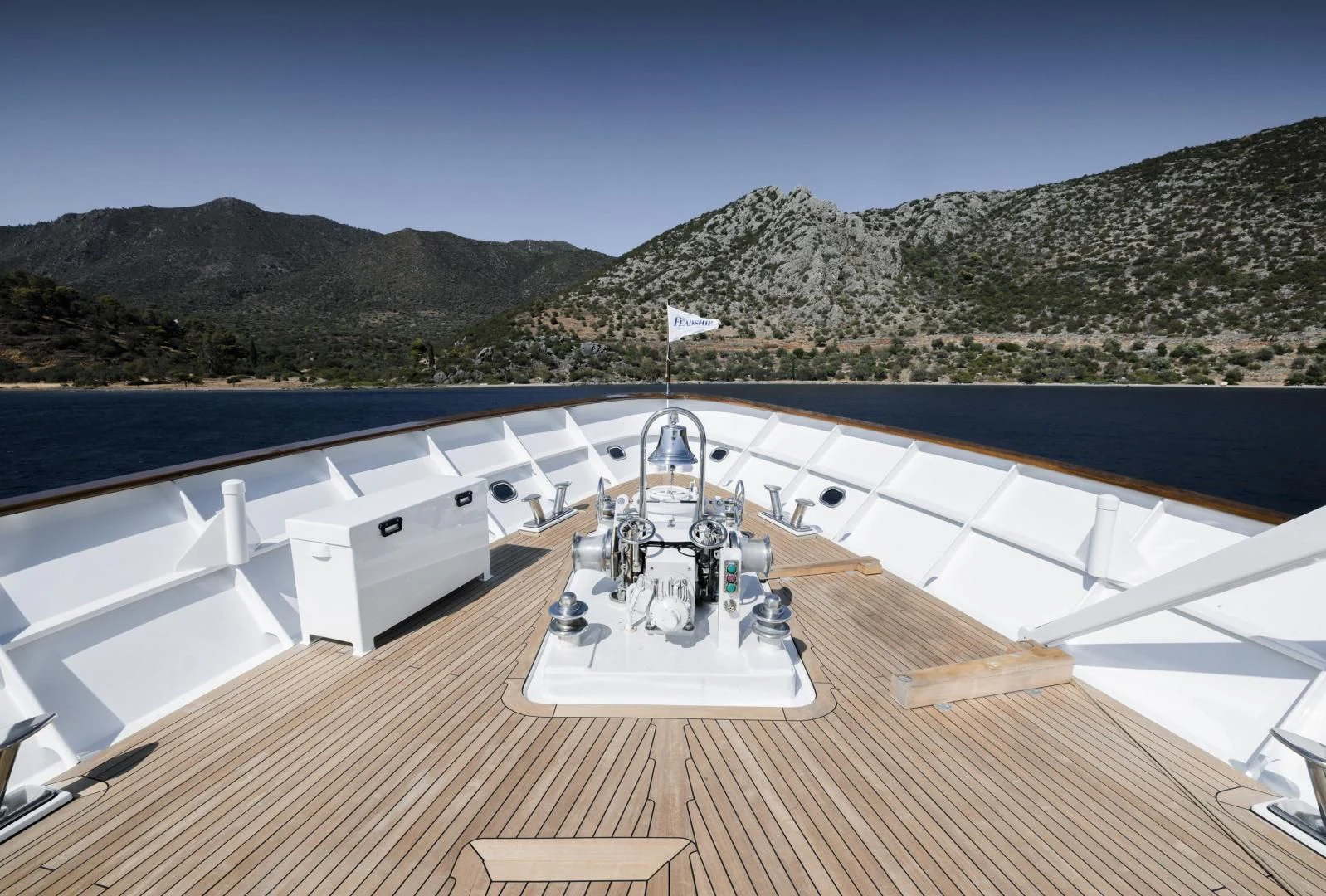 a boat on the water aboard SYNTHESIS 66 Yacht for Sale