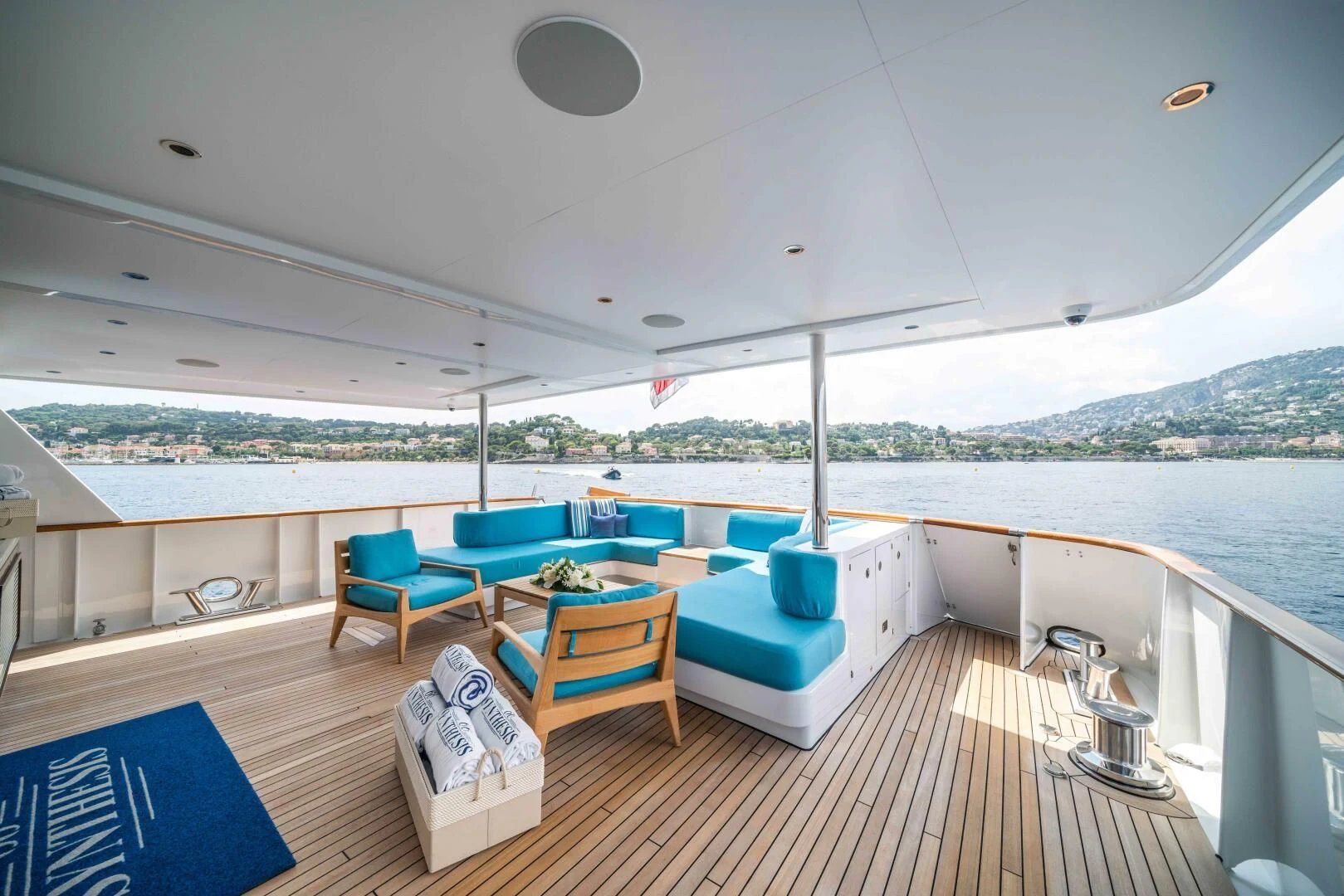 a boat on the water aboard SYNTHESIS 66 Yacht for Sale