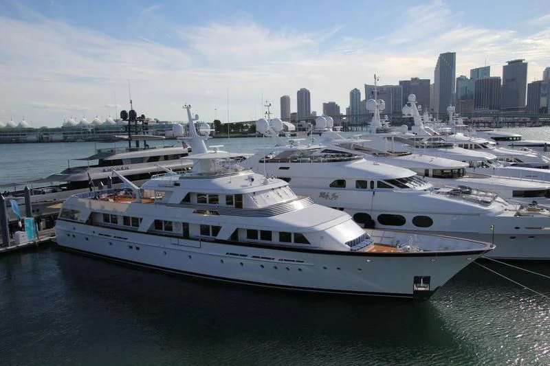 a group of yachts in the water aboard SYNTHESIS 66 Yacht for Sale