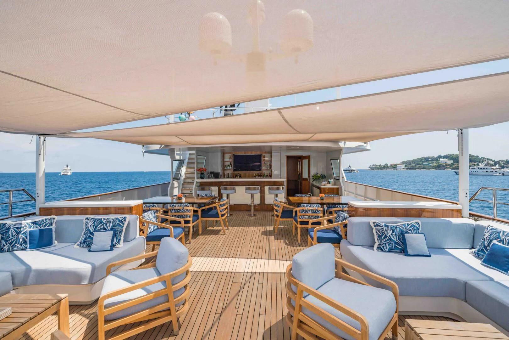 a boat on the water aboard SYNTHESIS 66 Yacht for Sale