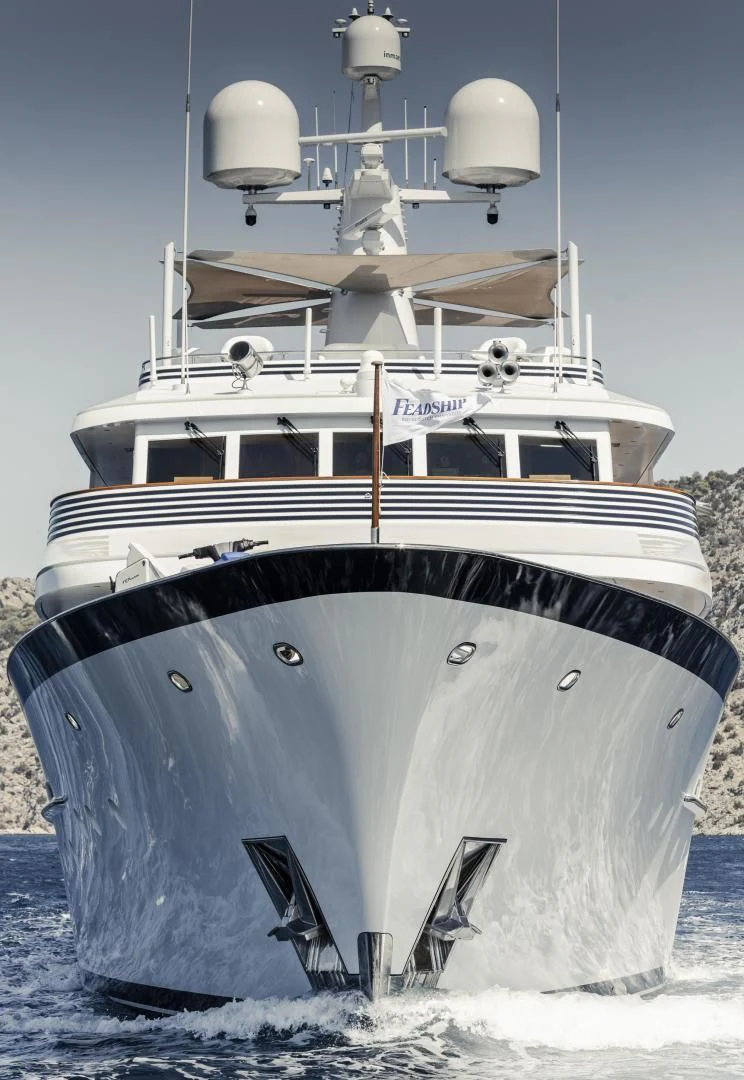 a boat in the water aboard SYNTHESIS 66 Yacht for Sale