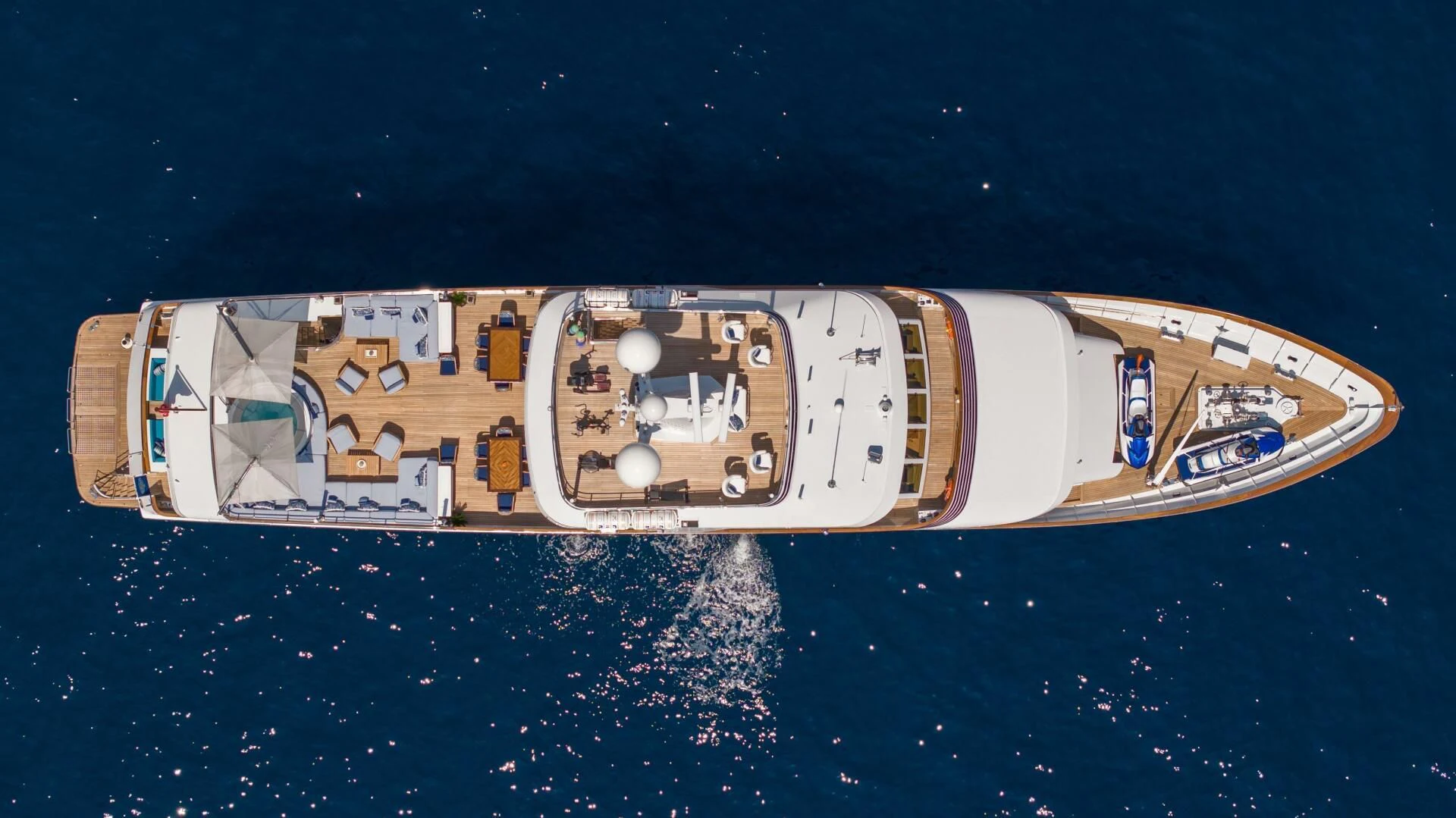 a satellite in space aboard SYNTHESIS 66 Yacht for Sale