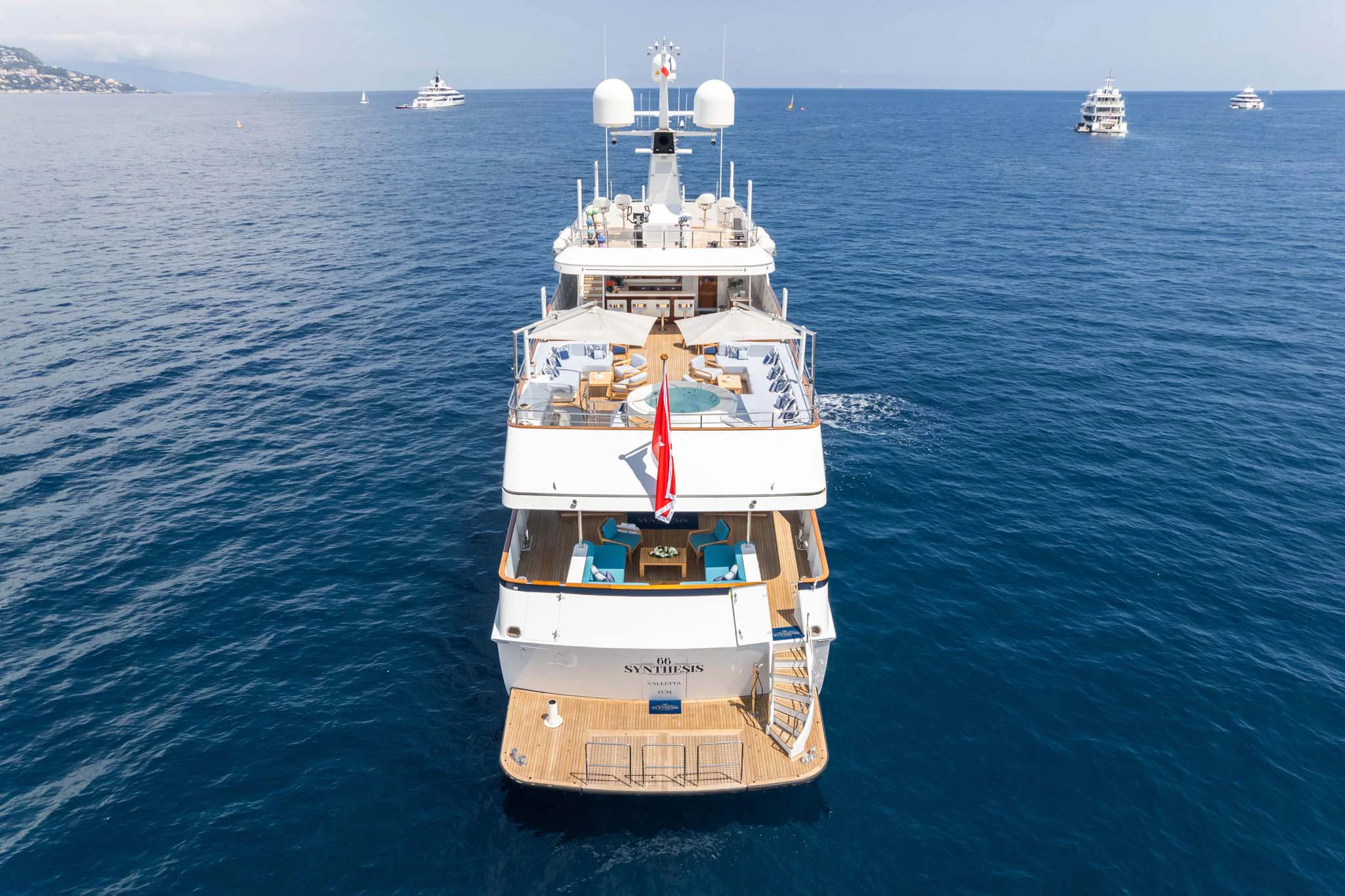 a boat in the water aboard SYNTHESIS 66 Yacht for Sale