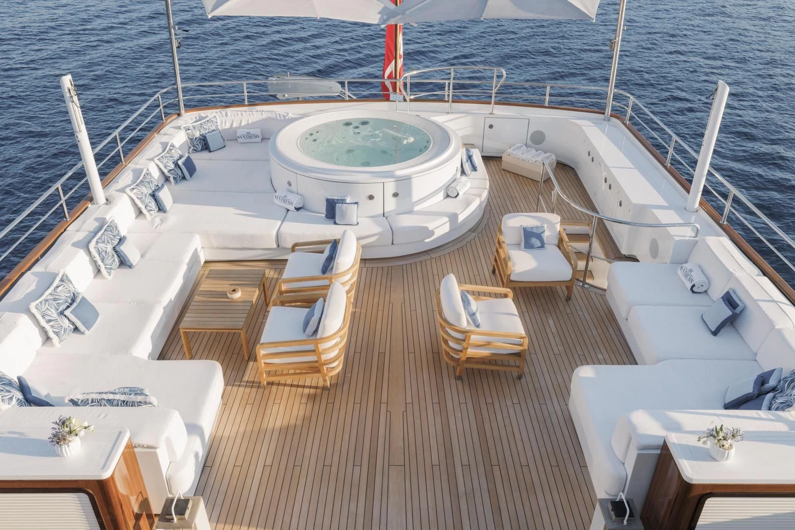 a boat on the water aboard SYNTHESIS 66 Yacht for Sale