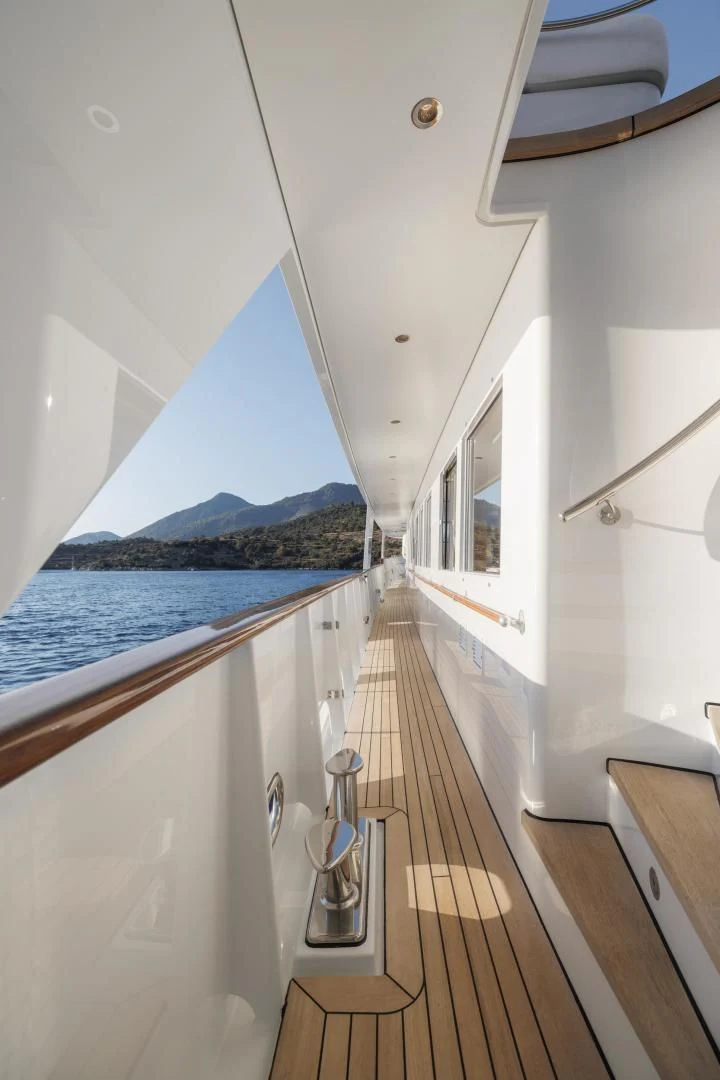 a boat on the water aboard SYNTHESIS 66 Yacht for Sale