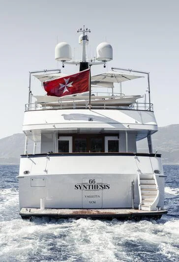a boat on the water aboard SYNTHESIS 66 Yacht for Sale