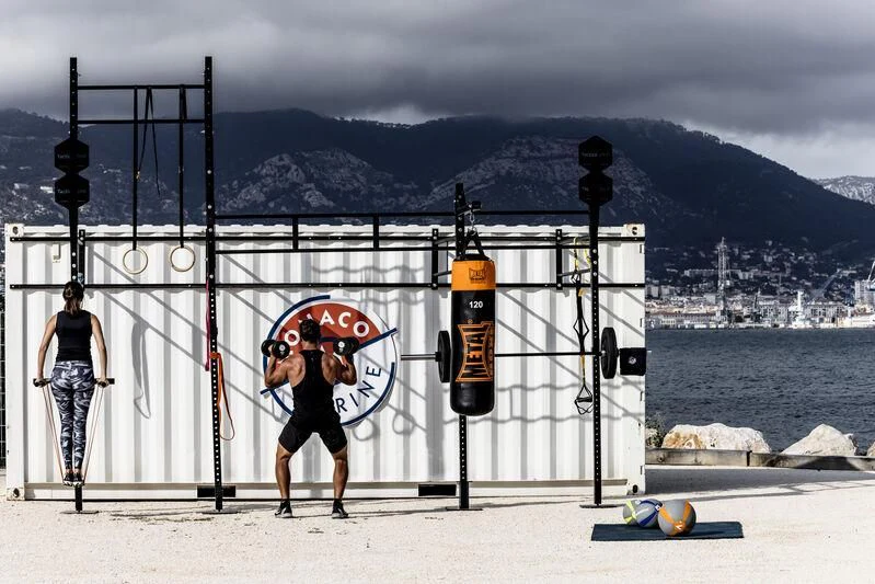 a person walking on a sidewalk aboard SYNTHESIS 66 Yacht for Sale