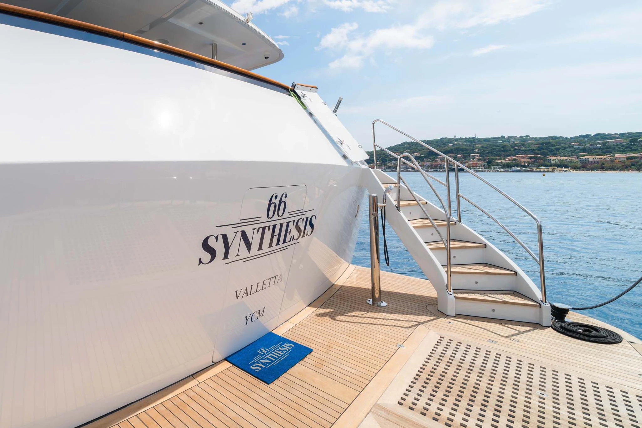 a boat on the water aboard SYNTHESIS 66 Yacht for Sale