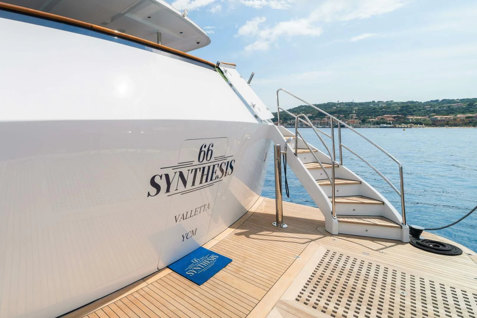 a boat on the water aboard SYNTHESIS 66 Yacht for Sale