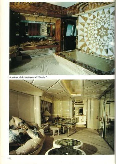 a collage of a living room aboard KINGDOM 5KR Yacht for Sale