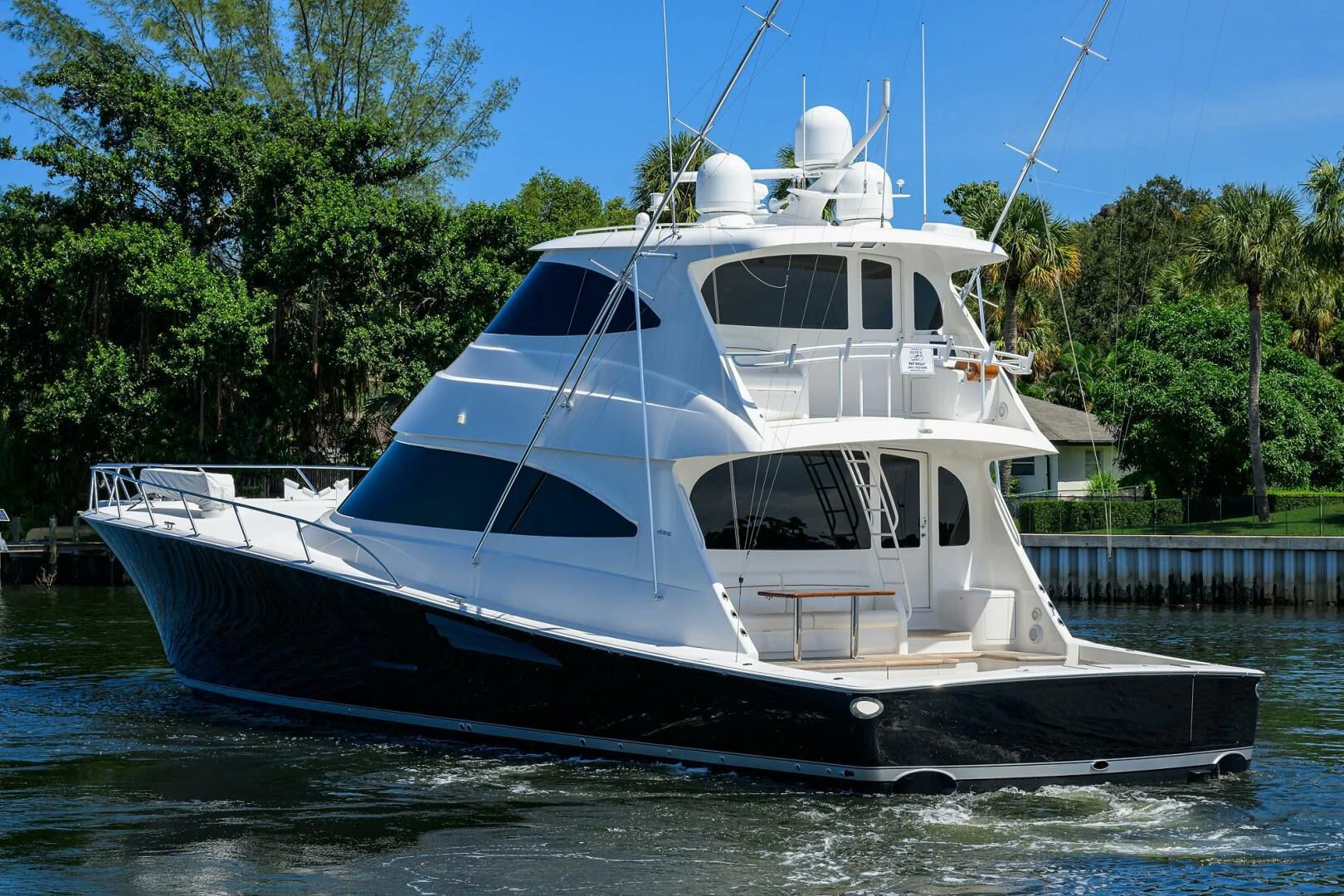 a boat on the water aboard 80' VIKING Yacht for Sale