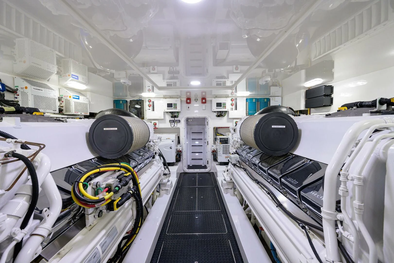 a large room with large machines aboard 80' VIKING Yacht for Sale