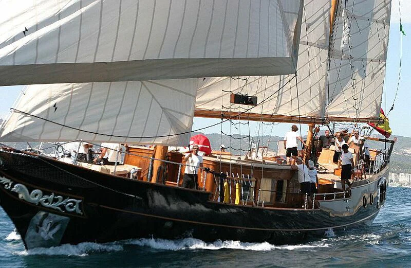 a group of people on a boat aboard DOLPHIN Yacht for Sale