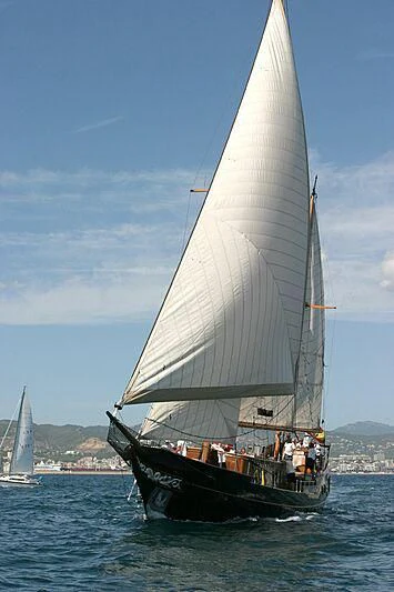 a sailboat on the water aboard DOLPHIN Yacht for Sale