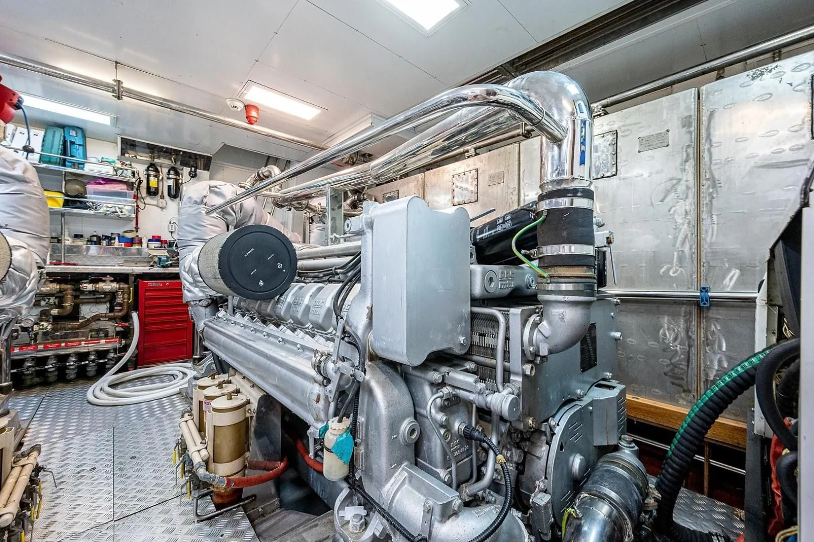 a large machine in a factory aboard ATALI Yacht for Sale