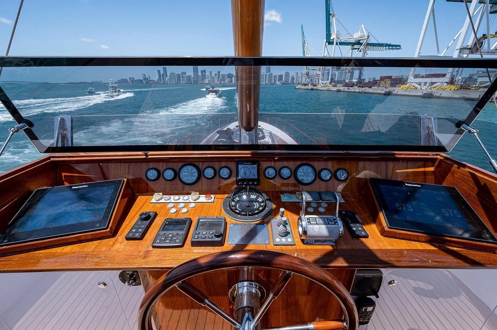 the cockpit of a plane aboard ATALI Yacht for Sale