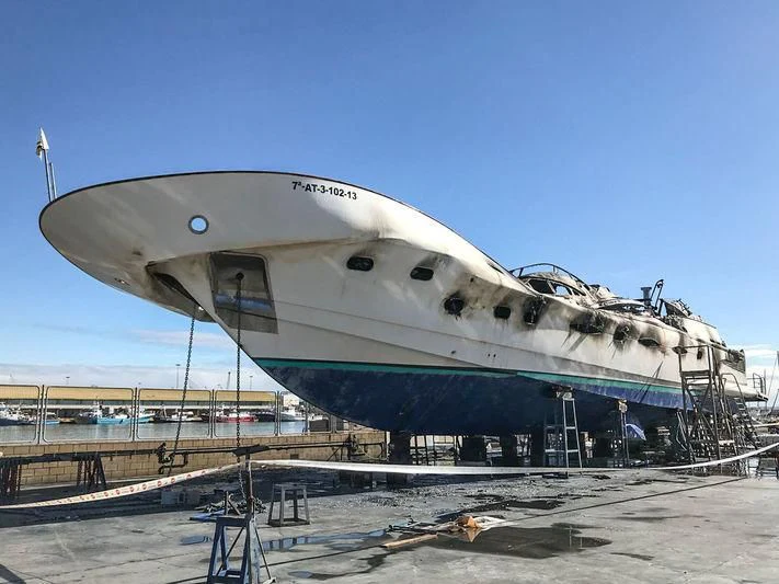 a large white ship aboard ORDISI Yacht for Sale