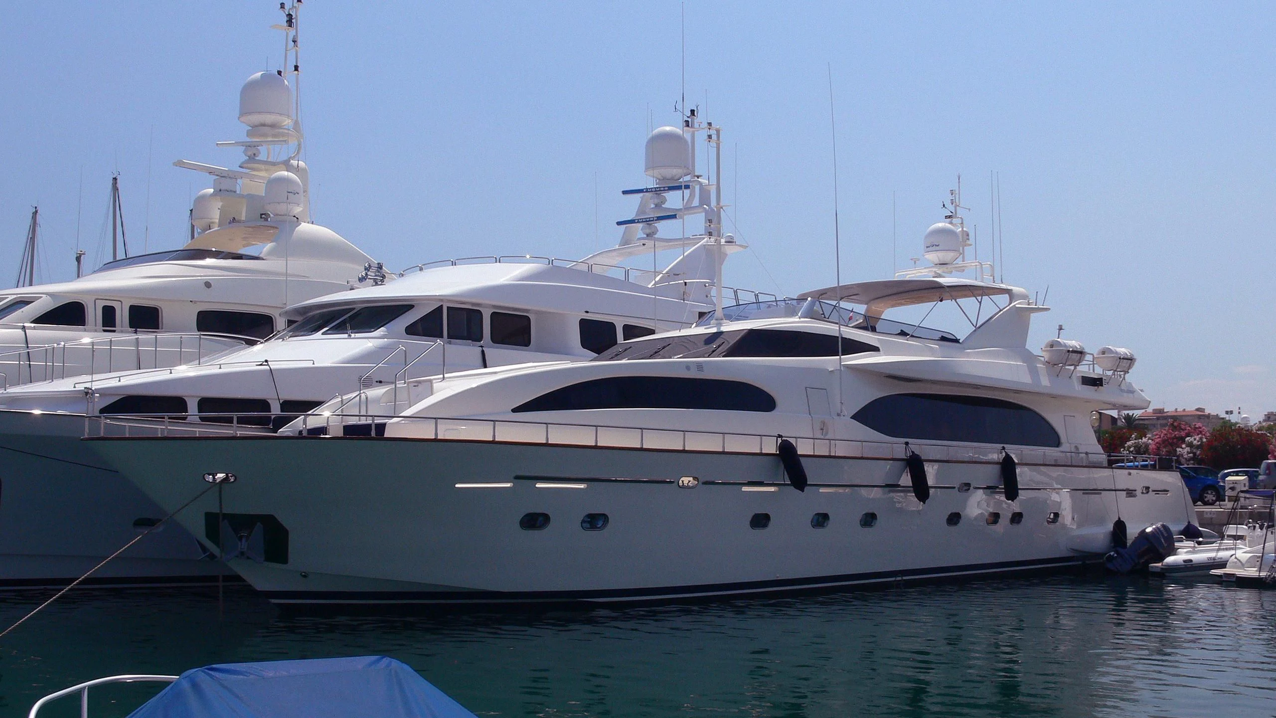 a large white yacht aboard HERO Yacht for Sale
