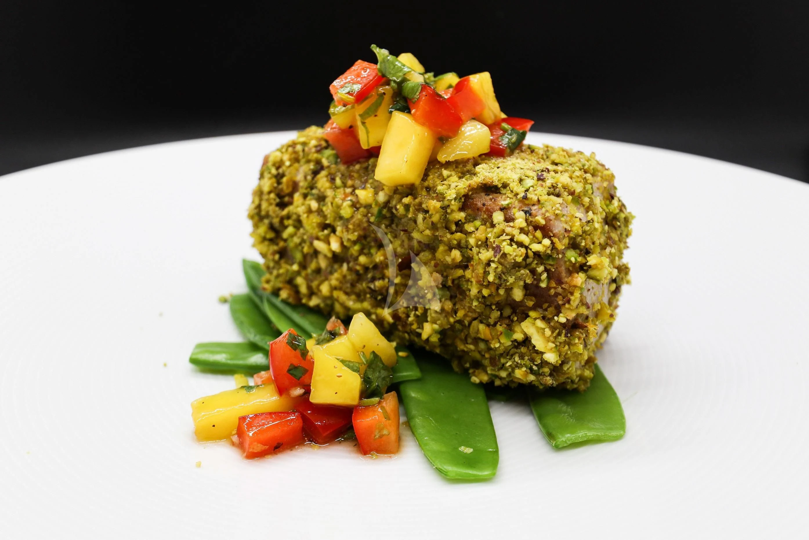 a plate of food aboard FREEBIRD Yacht for Sale