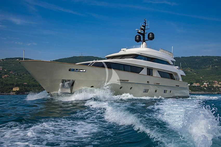 a boat on the water aboard ANYTHING GOES V Yacht for Sale
