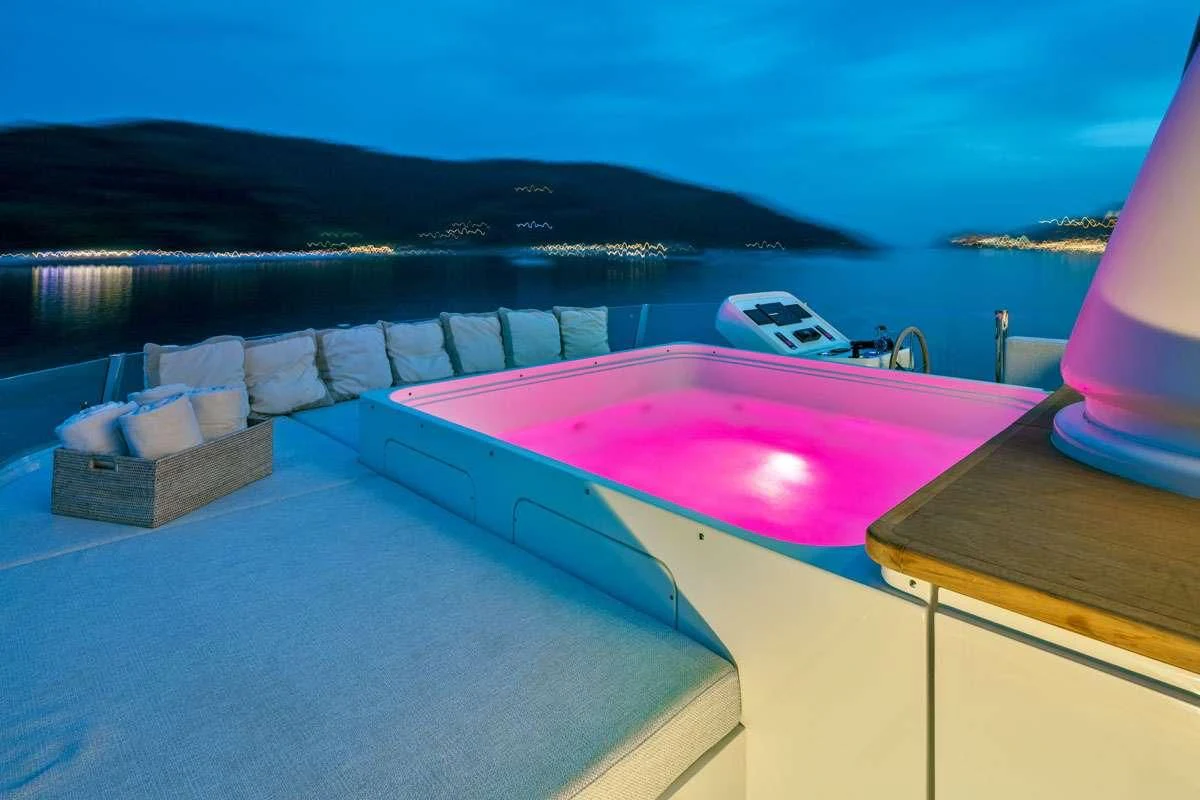 a pool on a deck aboard ANYTHING GOES V Yacht for Sale