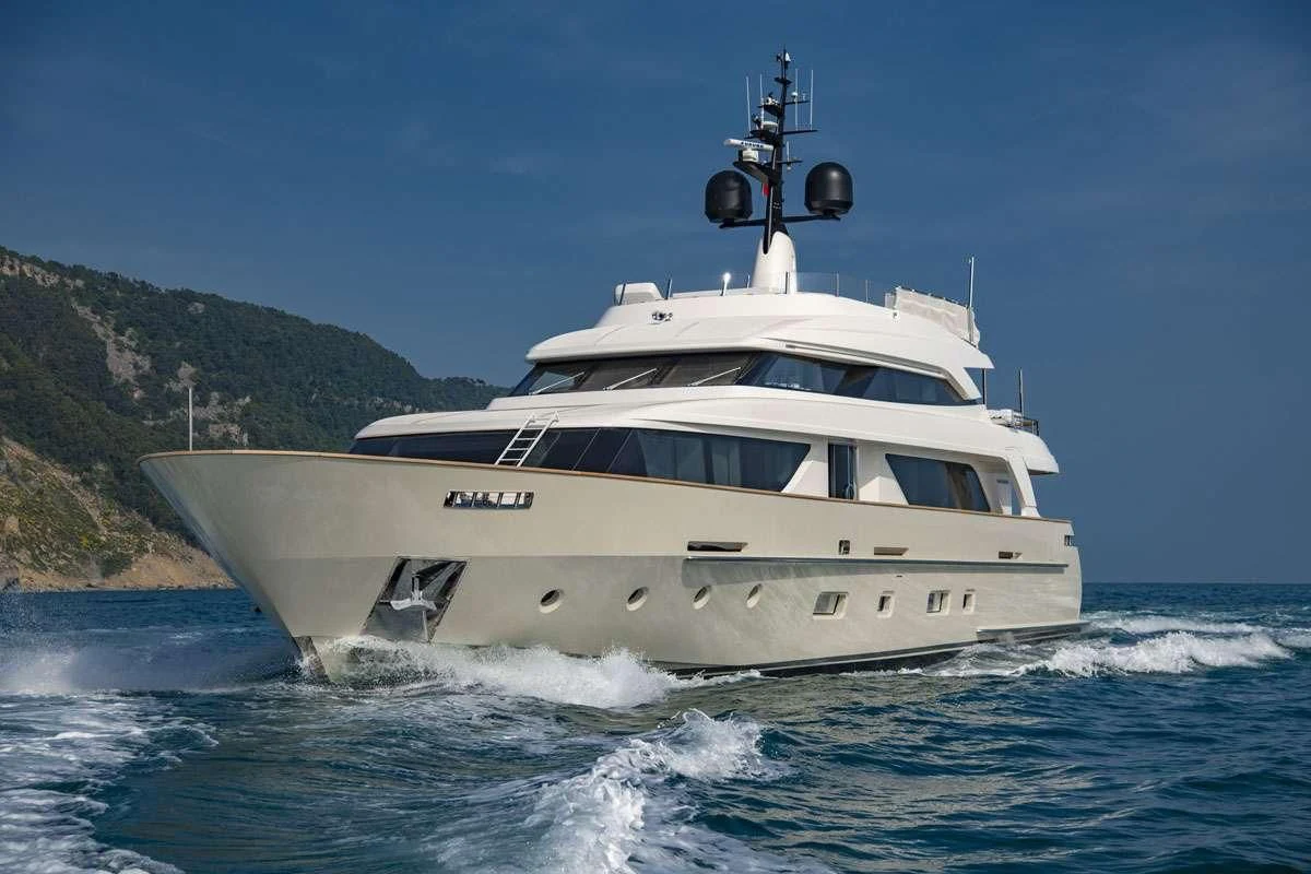 a boat on the water aboard ANYTHING GOES V Yacht for Sale